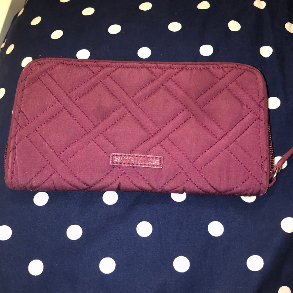 vera bradley red purple quilted wallet